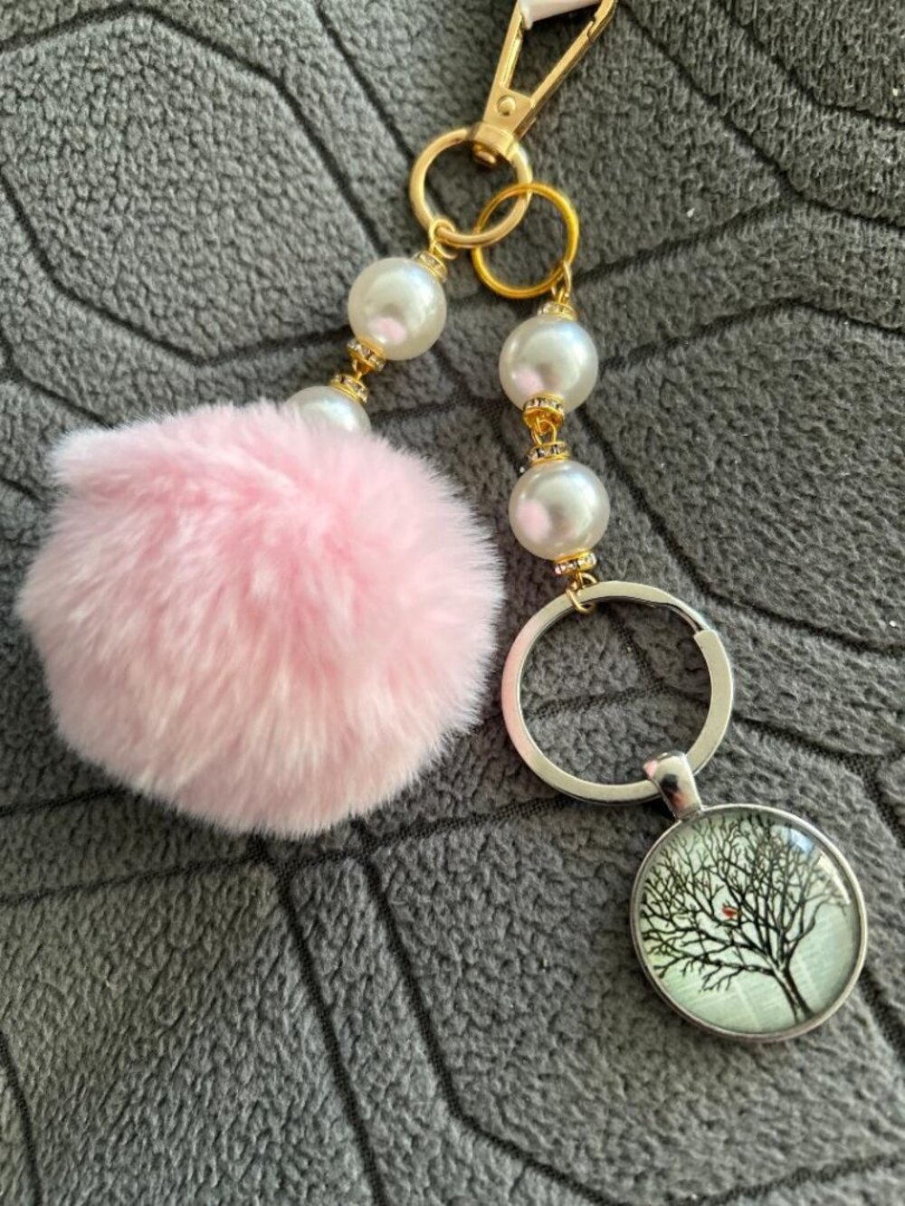Tree of Life Pom Pom Key Chain - New  FL1